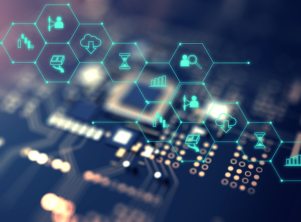 Fintech Icon On Abstract Financial Technology Background . fintech icon on abstract financial technology background represent Blockchain and Fintech Investment Financial Internet Technology Concept.