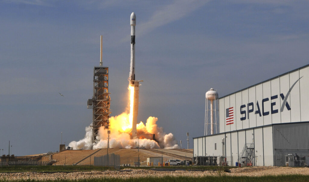 Space X Launch A SpaceX Falcon 9 rocket lifts off from Pad 39A Kennedy Space Center Friday, May 11, 2018. The rocket is carrying a communications satellite for Bangladesh.